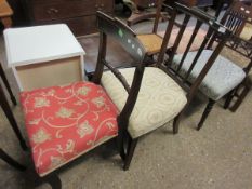 REGENCY BAR BACK DINING CHAIR WITH UPHOLSTERED SEAT TOGETHER WITH A FURTHER EDWARDIAN UPHOLSTERED