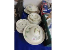 QUANTITY OF ROYAL DOULTON DINNER WARES IN THE COPPICE PATTERN COMPRISING TWO TUREENS AND COVERS,