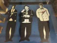 THREE NOVELTY WALL CLOCKS, TWO OF LAUREL & HARDY