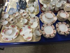 TRAY CONTAINING A PART SET OF ROYAL ALBERT OLD COUNTRY ROSE TEA WARES, FURTHER MELBA BONE CHINA