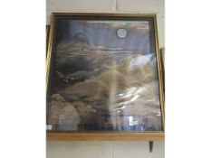 FRAMED PICTURE OF A MOONLIT SCENE