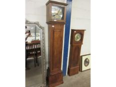 OAK FRAMED GRANDMOTHER CLOCK WITH SILVERED ARABIC CHAPTER RING