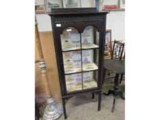 OAK FRAMED DISPLAY CABINET WITH SINGLE GLAZED DOOR