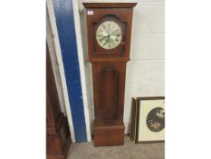 OAK FRAMED SMALL GRANDMOTHER CLOCK WITH ARABIC CHAPTER RING