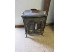 CAST IRON WOOD BURNING STOVE WITH FLUE