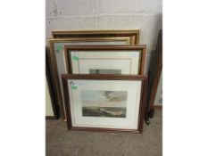 FIVE ASSORTED PRINTS TO INCLUDE TWO BY DAVID COX “A CLOUDY DAY” AND “A RAINBOW”, ONE OF SHEEP,