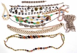 Large quantity of costume jewellery, mainly bead necklaces, simulated pearls, crystal necklaces etc
