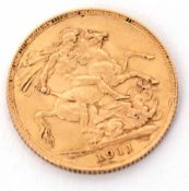 George V sovereign dated 1911