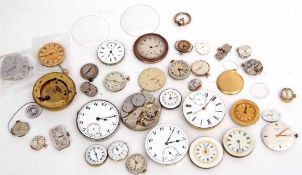 Mixed Lot: comprising various wrist, fob and pocket watch movements, dials and case parts (qty)