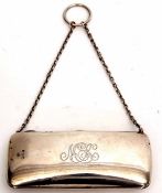 George V evening purse of polished rectangular form with leather concertina lined interior and