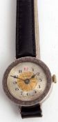 First quarter of 20th century silver cased wrist watch, Medana, the 7-jewel Swiss movement with
