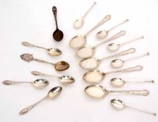 Mixed Lot: comprising five George VI ice cream spades, together with six plus four various coffee