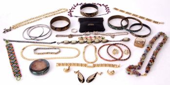 Box of necklaces, bangles, earrings etc