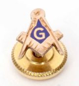Vintage Masonic set square and compass tie tack or lapel badge