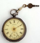 Late 19th century silver cased open face American watch, AWWCo - Waltham, Mass, 450997, frosted