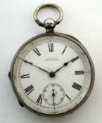 Early 20th century silver cased open face American watch, AWWCo - Waltham, Mass, 6866460, the