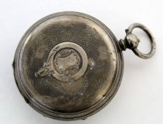 Late 19th/early 20th century silver cased open face watch, unsigned, the frosted movement with blued