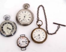 Mixed Lot: comprising three various base metal cased open face pocket watches including Ingersoll,
