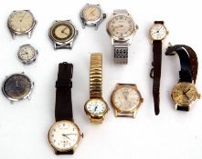 Mixed Lot: comprising eleven various wrist watches including Kered, Smith's, Poljot, Ingersoll (