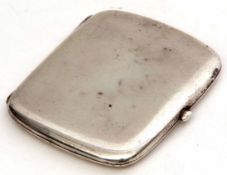 Edward VII cigarette case of engine sprung rectangular form with gilt lined interior and sprung