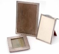 Mixed Lot: three various silver mounted easel backed photograph frames (one lacking easel back), the
