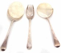 Mixed Lot: comprising two various Old English pattern serving spades, one marked Asprey - London,