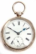 Late 19th century silver cased open face lever watch, 320122, the frosted and gilt movement with