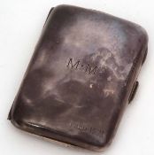 George V cigarette case of hinged rectangular form, weight approx 56gms, Birmingham 1913, maker's