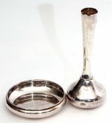 Mixed Lot: comprising two various white metal items including polished circular shallow bowl with
