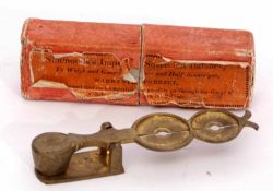 Boxed vintage brass sovereign scales