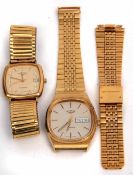 Mixed Lot: comprising two various gold plated and stainless steel Rotary quartz centre seconds