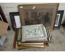 GROUP CONTAINING MIXED PRINTS, ETCHINGS ETC