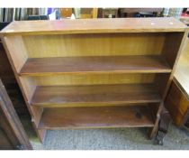 OAK FRAMED THREE FIXED SHELF BOOKCASE