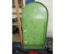 GREEN PAINTED BAGATELLE GAME