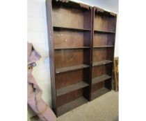 TWO PINE FORMED AND PLYWOOD BACKED FLOOR STANDING BOOKCASES