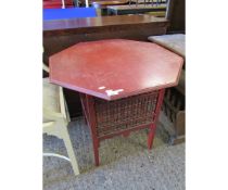 EASTERN RED PAINTED HEXAGONAL TABLE