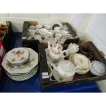 BOX CONTAINING MIXED JOHNSON'S FRESH FRUITS HEXAGONAL PLATES, TEA POTS, CUPS AND SAUCERS ETC (3)