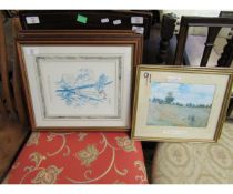 GROUP OF FIVE MIXED PRINTS TO INCLUDE THREE FLORAL PRINTS (5)