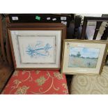 GROUP OF FIVE MIXED PRINTS TO INCLUDE THREE FLORAL PRINTS (5)