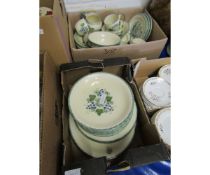 TWO BOXES OF HAND PAINTED POOLE POTTERY DINNER WARES