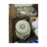 TWO BOXES OF HAND PAINTED POOLE POTTERY DINNER WARES