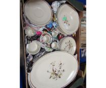 BOX CONTAINING A QUANTITY OF ROYAL DOULTON WILD CHERRY TEA/DINNER WARES