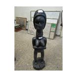 MODERN AFRICAN CARVED STUDY OF A TRIBAL WOMAN