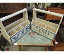 TWO PAINTED HERB TRUGS