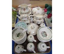 PART SET OF CROWN DUCAL TEA/DINNER WARES TOGETHER WITH ASSORTED PORTMEIRION VARIATIONS OF BOWLS ETC