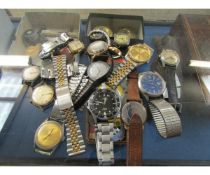 SMALL BOX CONTAINING MIXED LADIES AND GENTS WRIST WATCHES