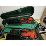 TWO CASED VIOLINS