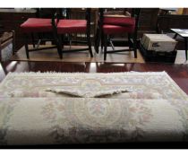 CHINESE THICK PILE CREAM CARPET TOGETHER WITH A SMALLER CIRCULAR EXAMPLE (2)