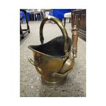 BRASS COAL CHUTE AND SHOVEL