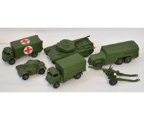Collection of unboxed Dinky military interest die-cast vehicles comprising military ambulance number